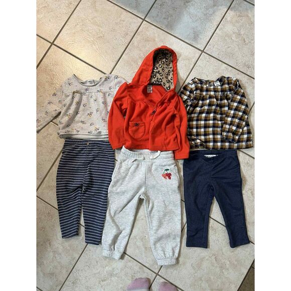 Toddler Girls 2T 24 Months lot bundle of 6 Sweater Hoodie Pants Fall Winter - Picture 1 of 7
